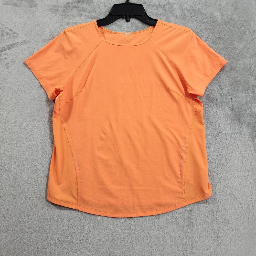 Lululemon Lightweight Stretch Run Short Sleeve Shirt Orange Soda Womens 6‎